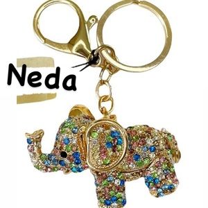 🐘🐘Lucky elephant keychain charm. Gorgeous gem stones, purse charm 🐘🐘